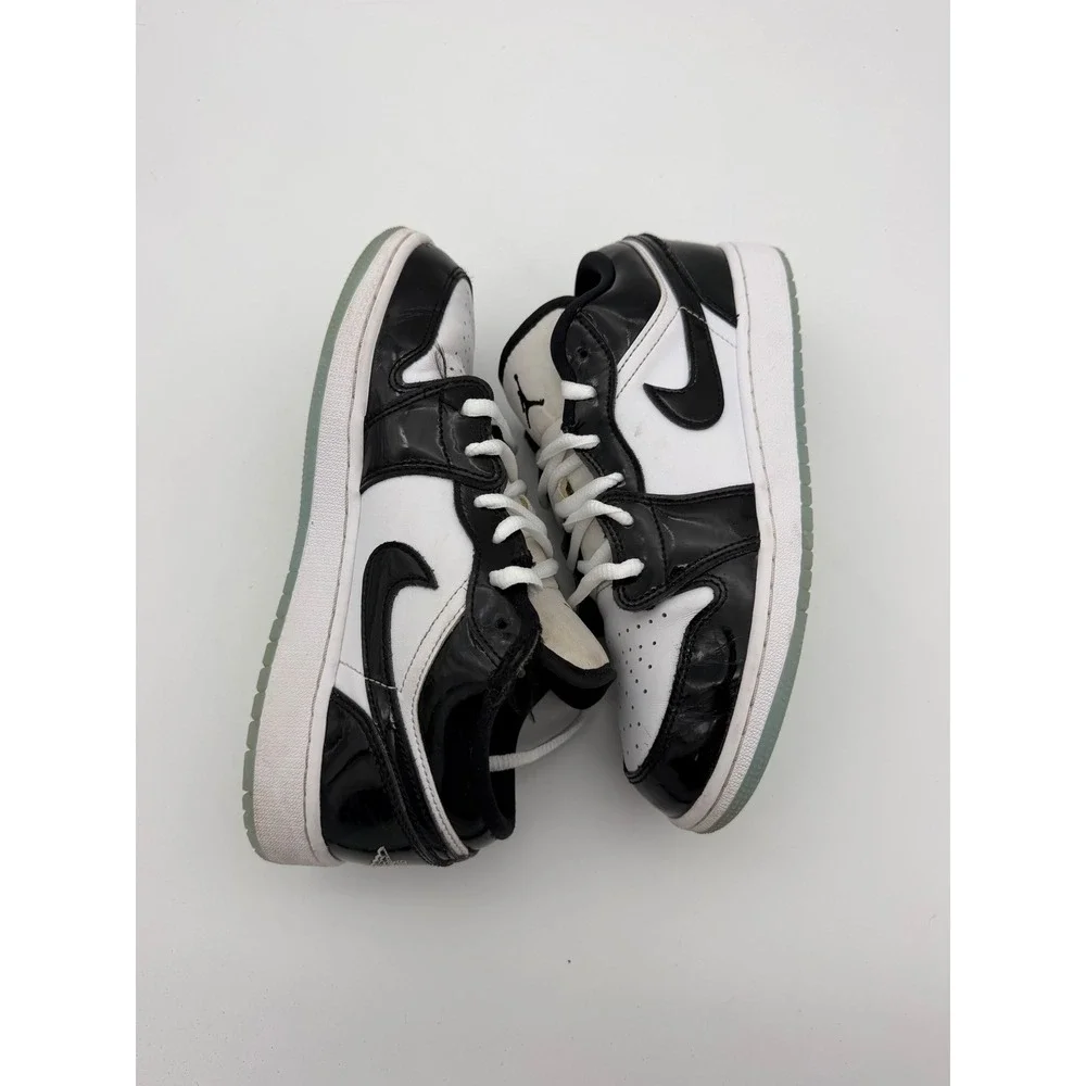 Air Jordan 1 Low Concord White Black Patent Leather DV1333-100 Kids 6Y